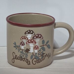 St.Nicholas Square Season's Greetings 16oz Mushroom Coffee Mug Christmas Holiday